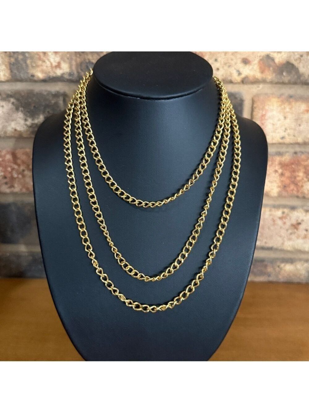 Crown Trifari 54” inch gold tone chunky chain
